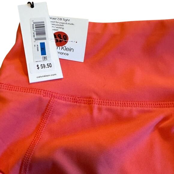 Calvin Klein Performance Leggings Salmon High Waist Cropped Size XL New w/ Tag - Picture 2 of 6